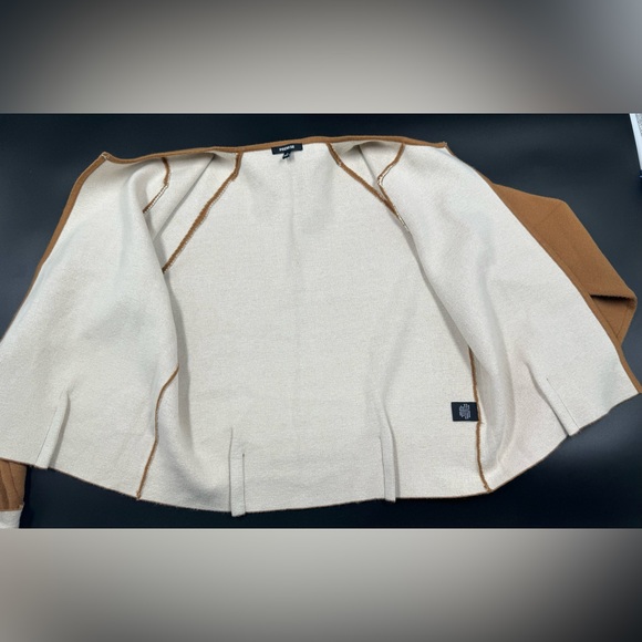 Premise Women’s Open Front Cardigan Mustard Brown Size Small Rolled Sleeve - Picture 7 of 10